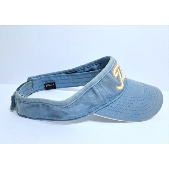Titleist Visor Hat Blue Yellow #1 Distressed Adjustable Strap Vintage UCLA Golf - Picture 5 of 7